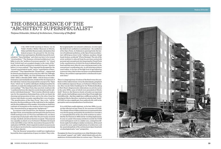 Spread from Nordic Journal of Architecture by Adrian Täckman